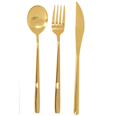 Mimo 6 Piece Gold Travel Cutlery Set with Case