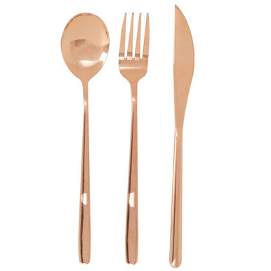 Mimo 6 Piece Rose Gold Travel Cutlery Set with Case