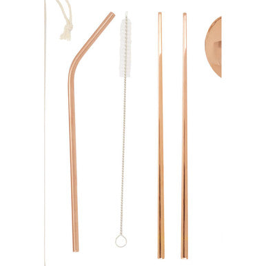 Mimo 6 Piece Rose Gold Travel Cutlery Set with Case