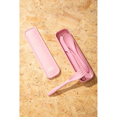 Mimo Pink 3 Piece Travel Cutlery Set