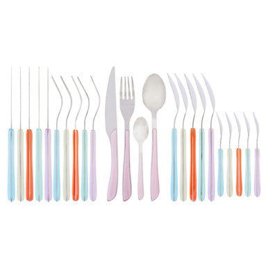 Zuma 24Pc Multi Pastel Coloured Cutlery
