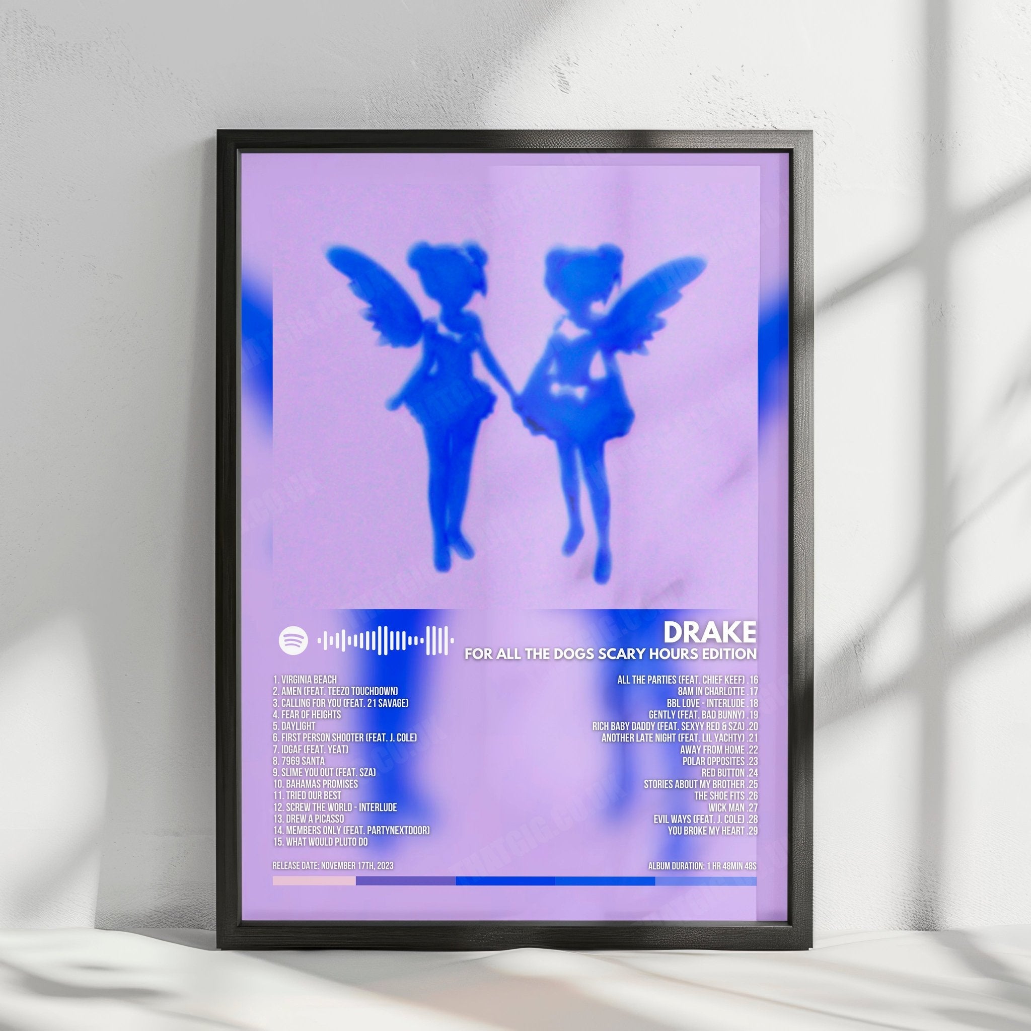 Drake "For All The Dogs: Scary Hours Edition" Album Cover Poster - with Complete Tracklist