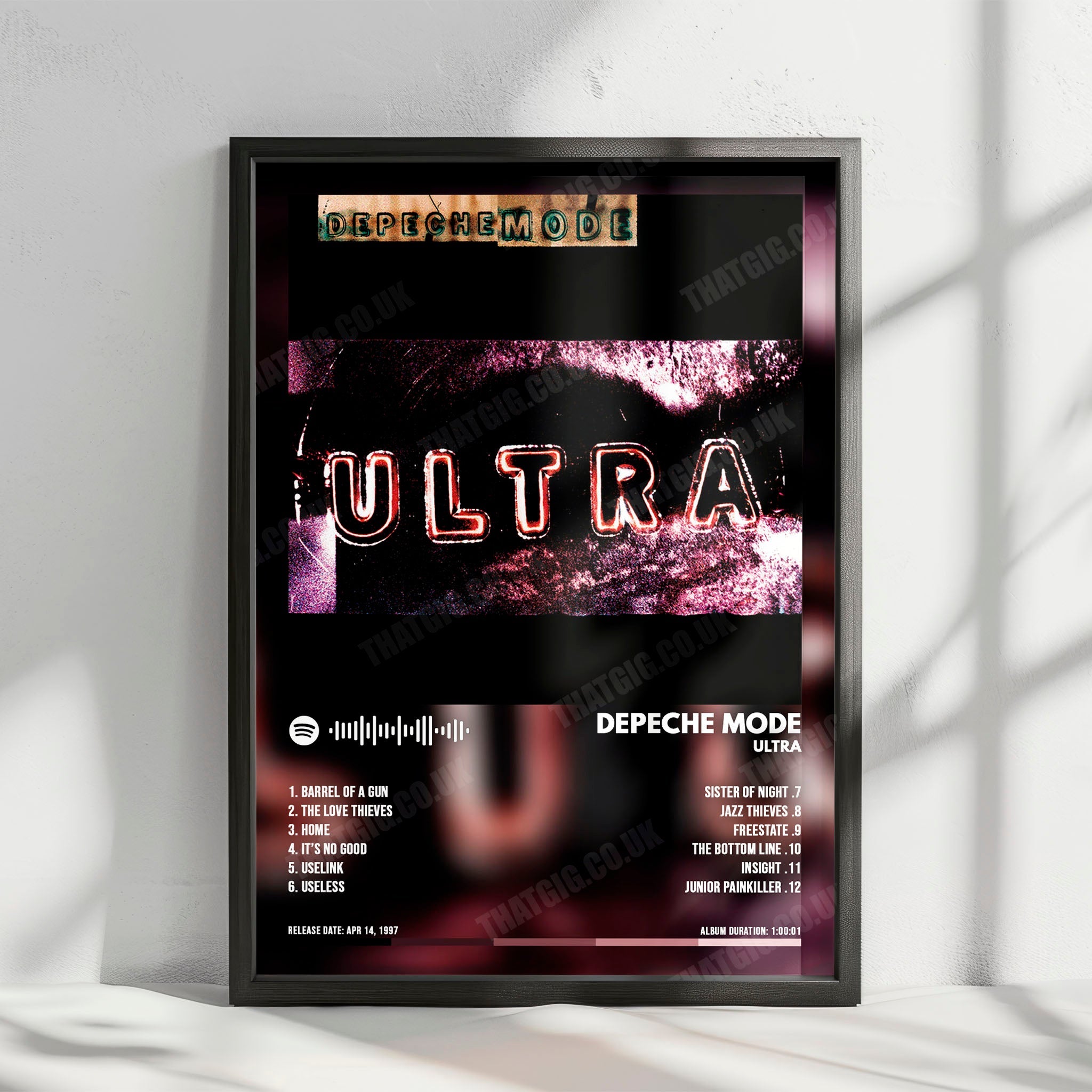 Depeche Mode "Ultra" Album Cover Poster - with Complete Tracklist