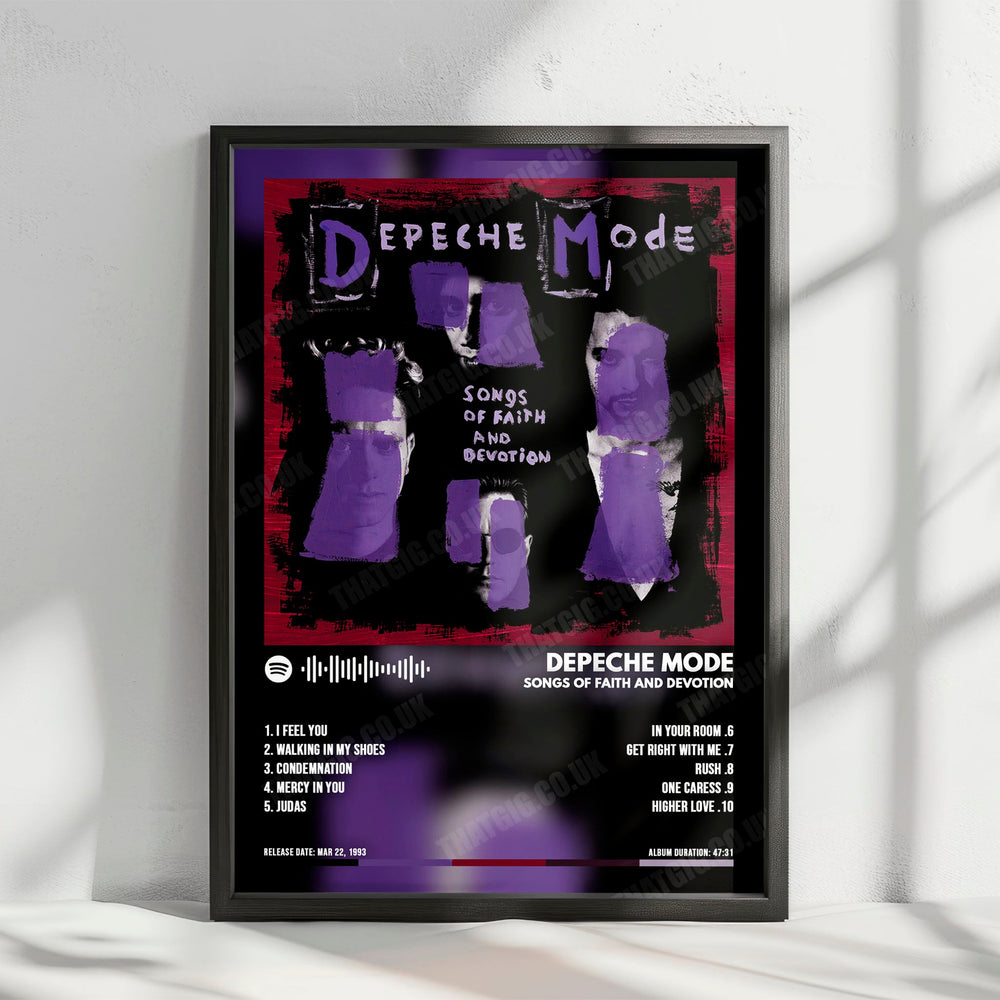 Depeche Mode "Songs of Faith and Devotion" Album Cover Poster - with Complete Tracklist