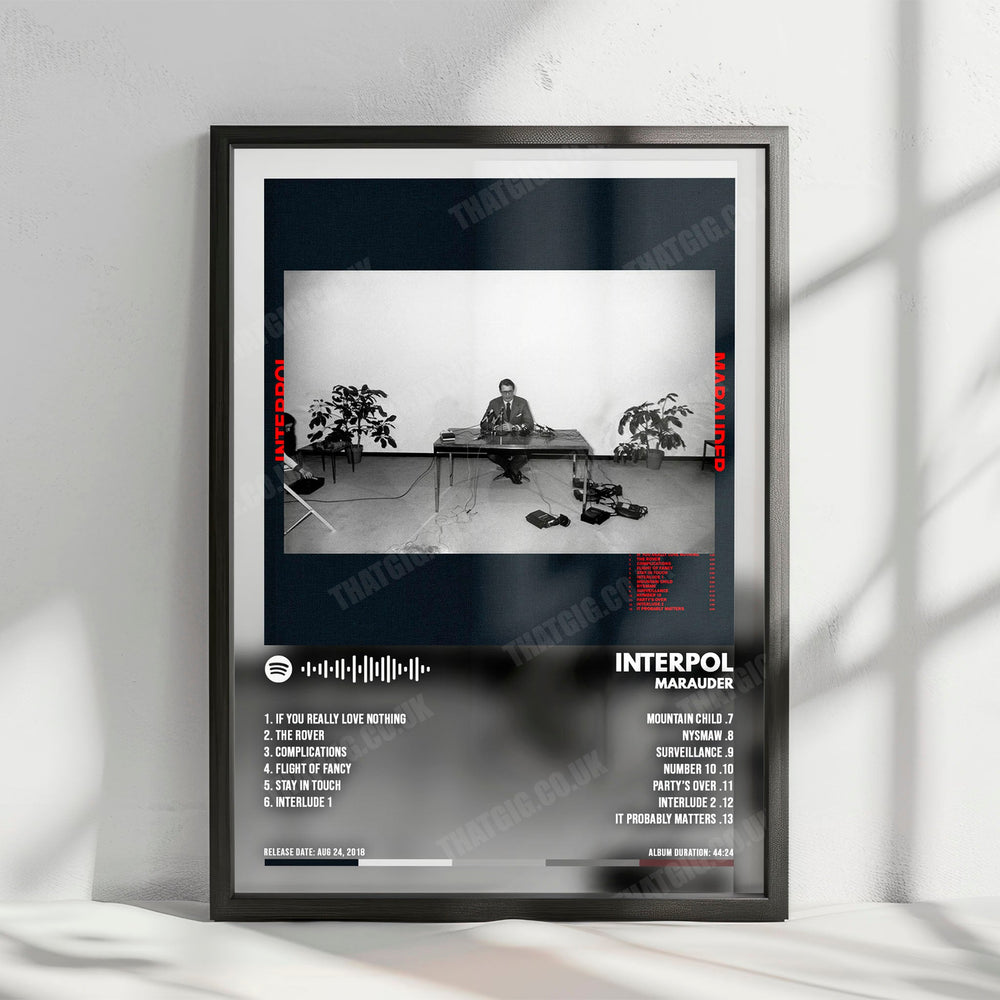 Interpol "Marauder" Album Cover Poster - with Complete Tracklist