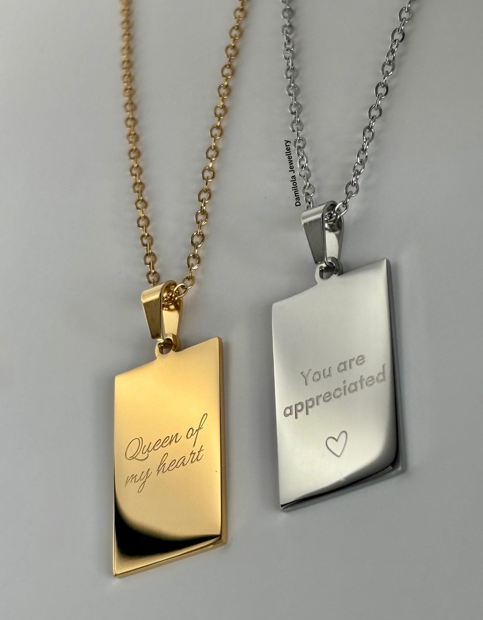 ‘Queen of my Heart’ Necklace - Gold/Silver - Double sided