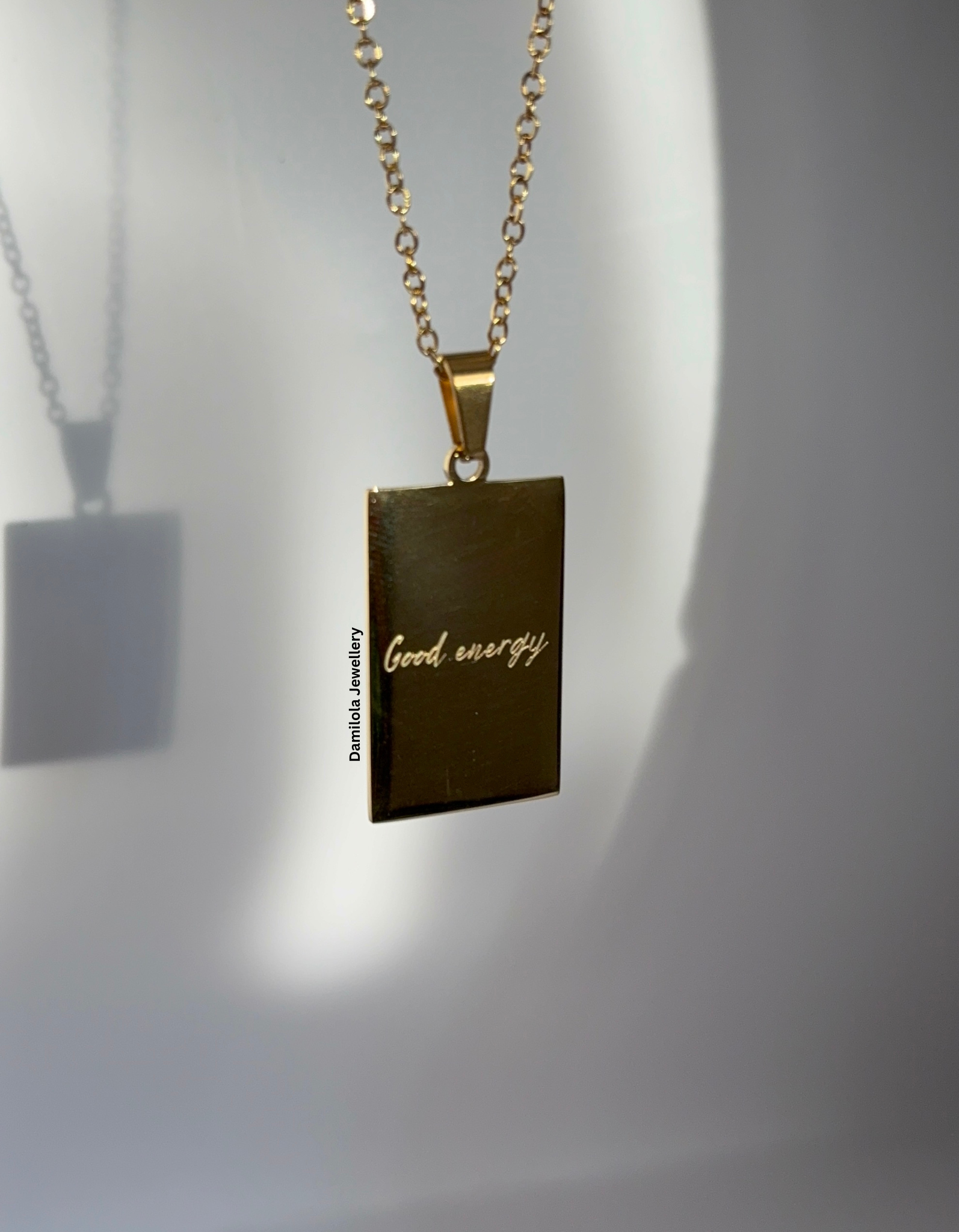 ‘Good energy. No negativity’ Necklace - Gold/Silver - Double Sided