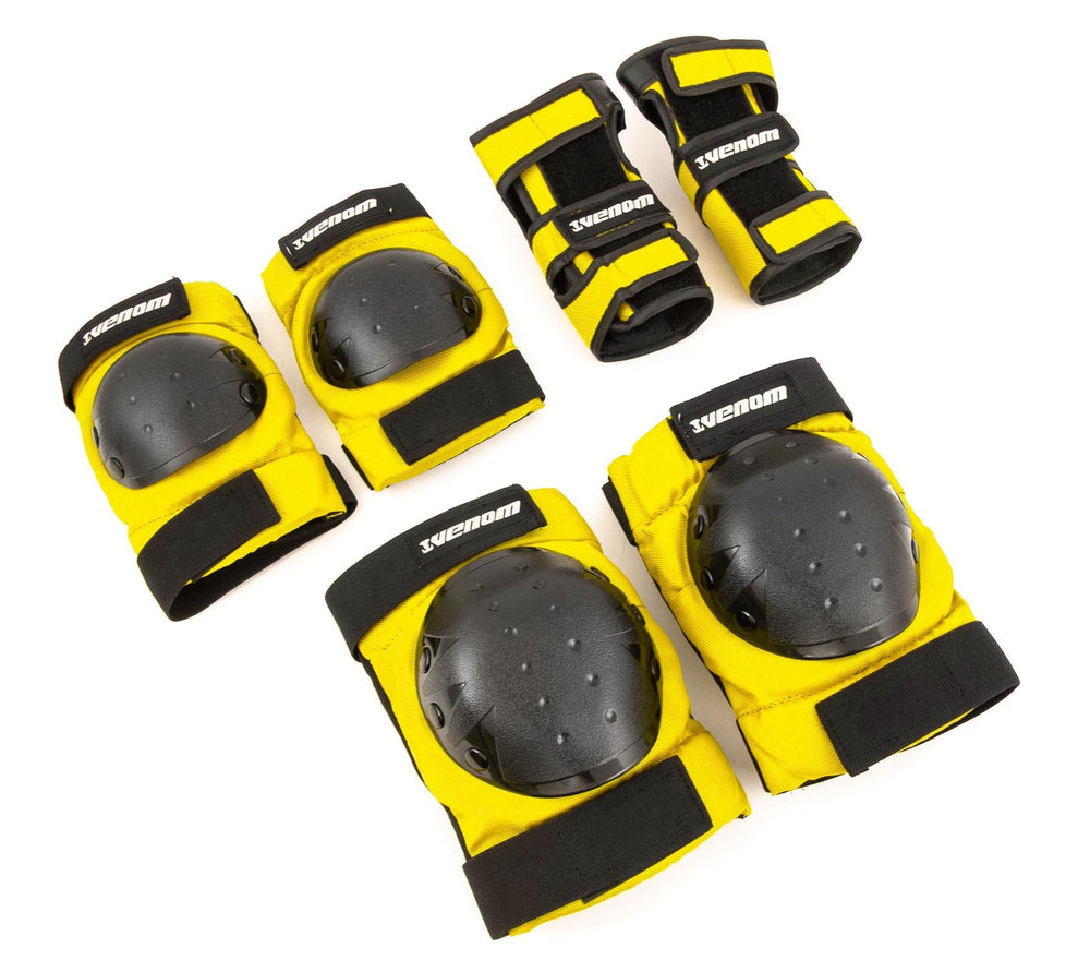 Venom Triple Knee/Elbow/Wrist Pad Set - Yellow Black