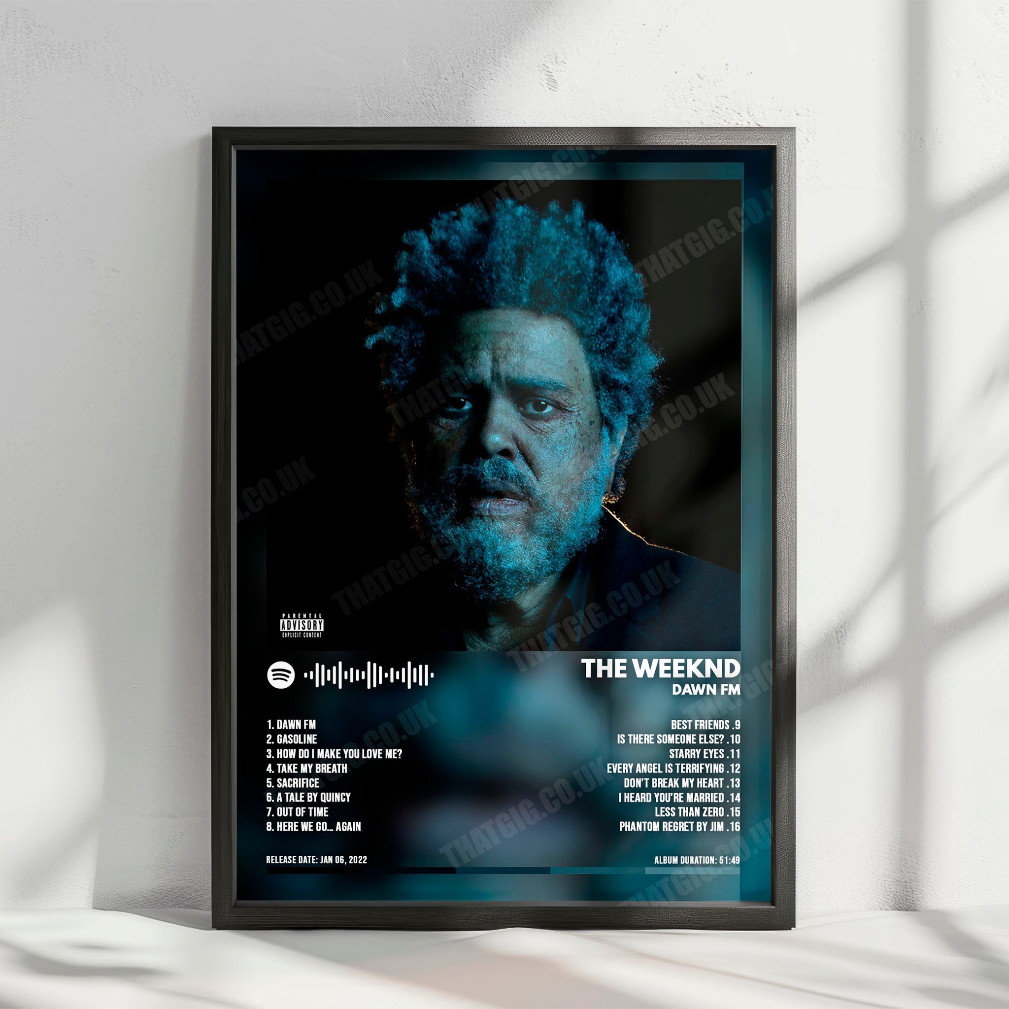 The Weeknd "Dawn FM" Album Cover Poster - with Complete Tracklist