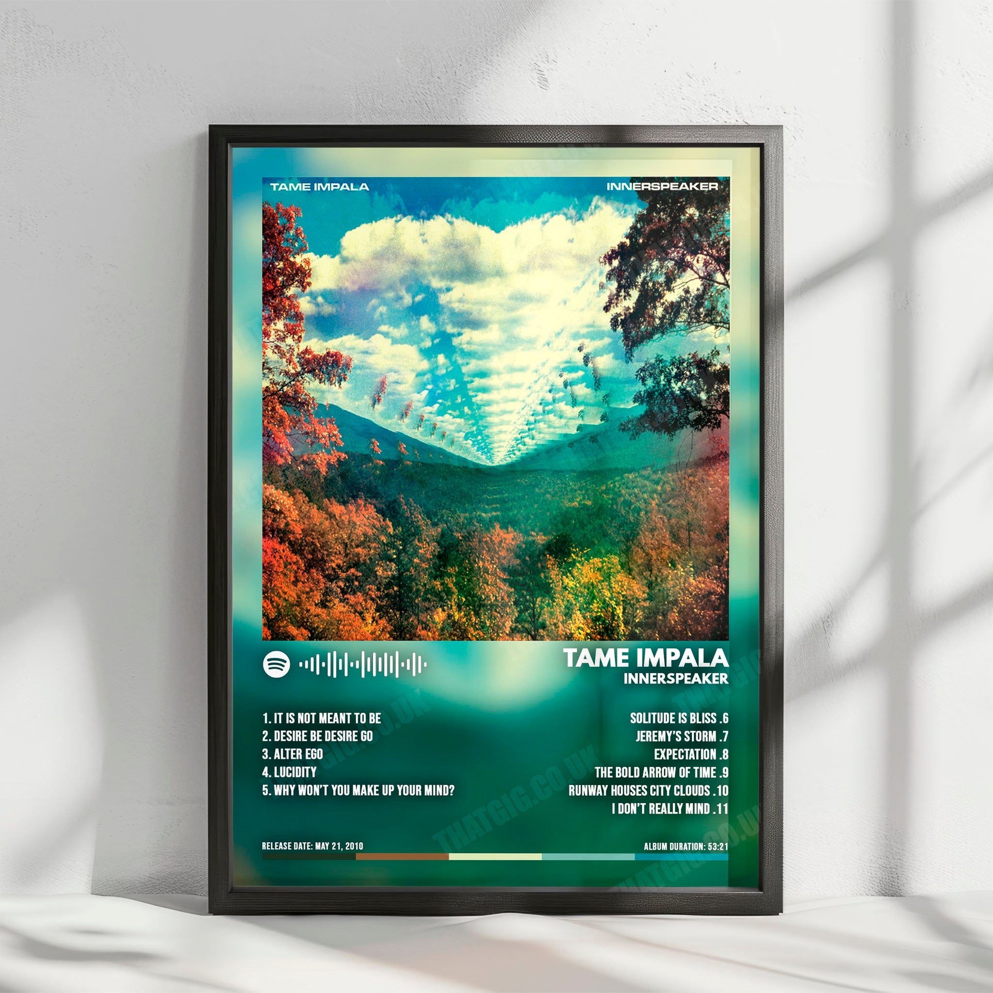 Tame Impala "InnerSpeaker" Album Cover Poster - with Complete Tracklist