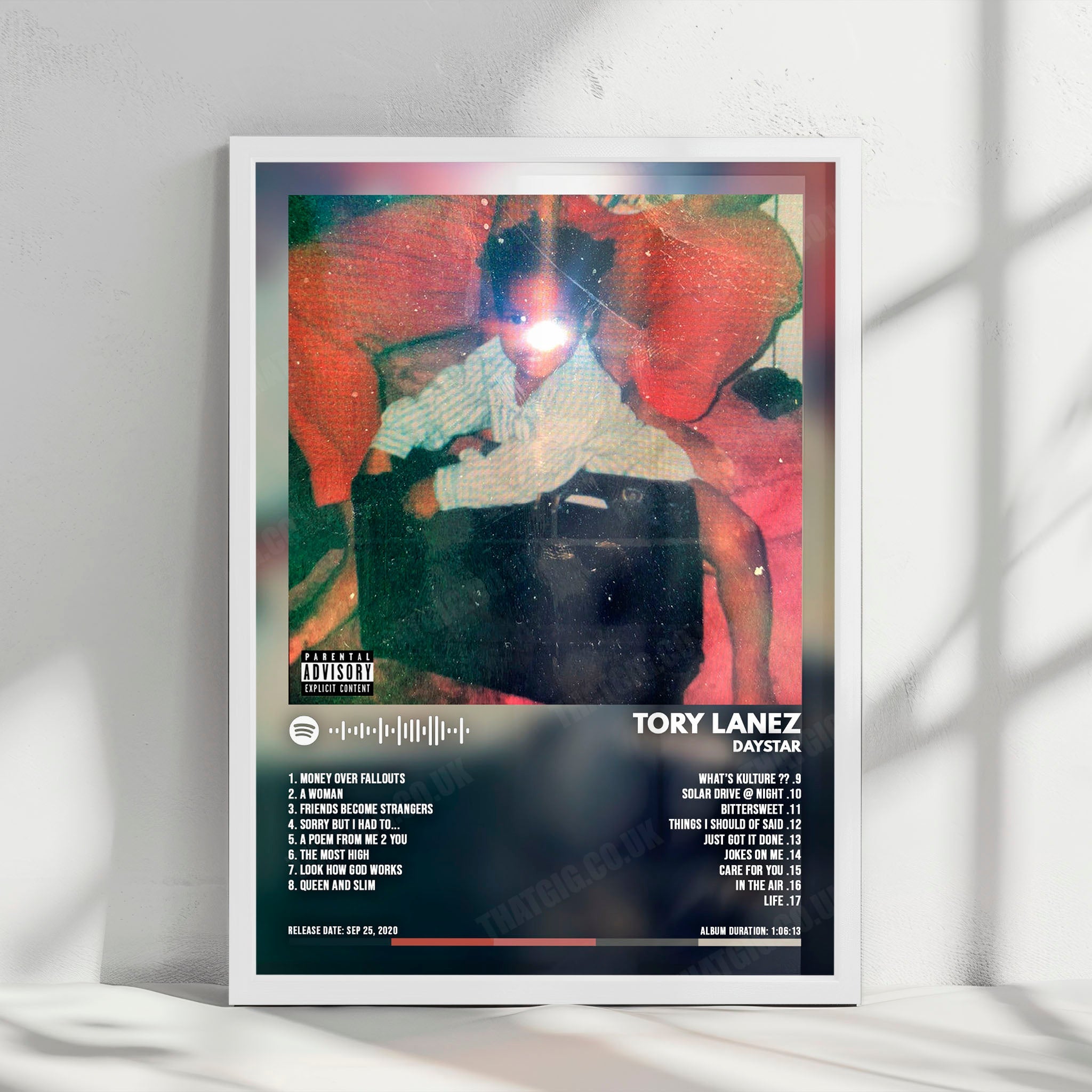 Tory Lanez "Daystar" Album Cover Poster - with Complete Tracklist