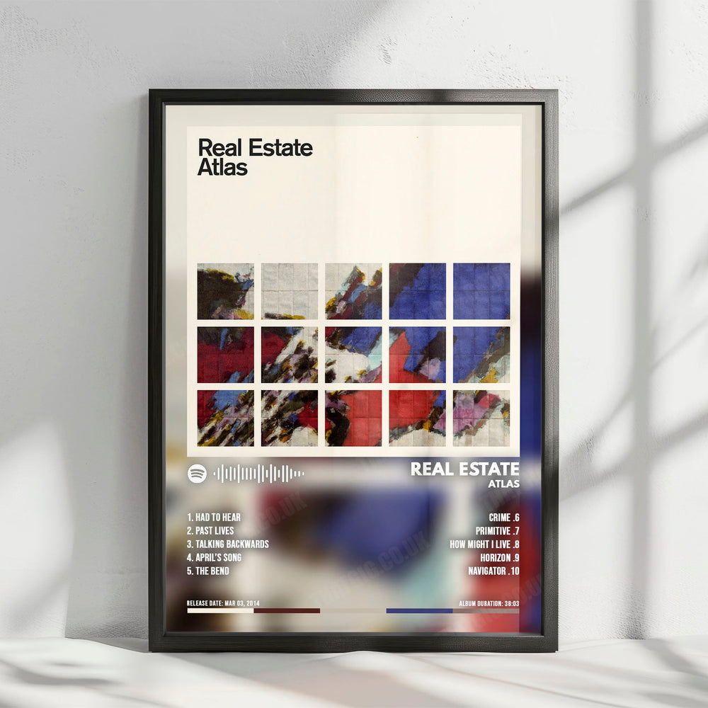 Real Estate "Atlas" Album Cover Poster - with Complete Tracklist