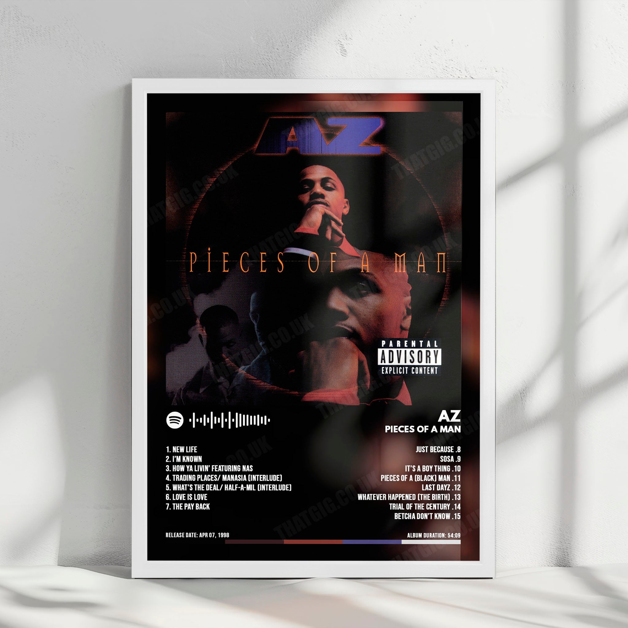 AZ "Pieces of a Man" Album Cover Poster - with Complete Tracklist