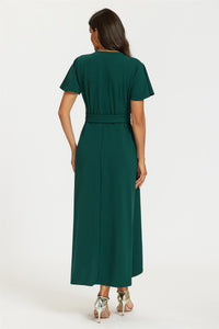 Wrap Maxi Dress In Green