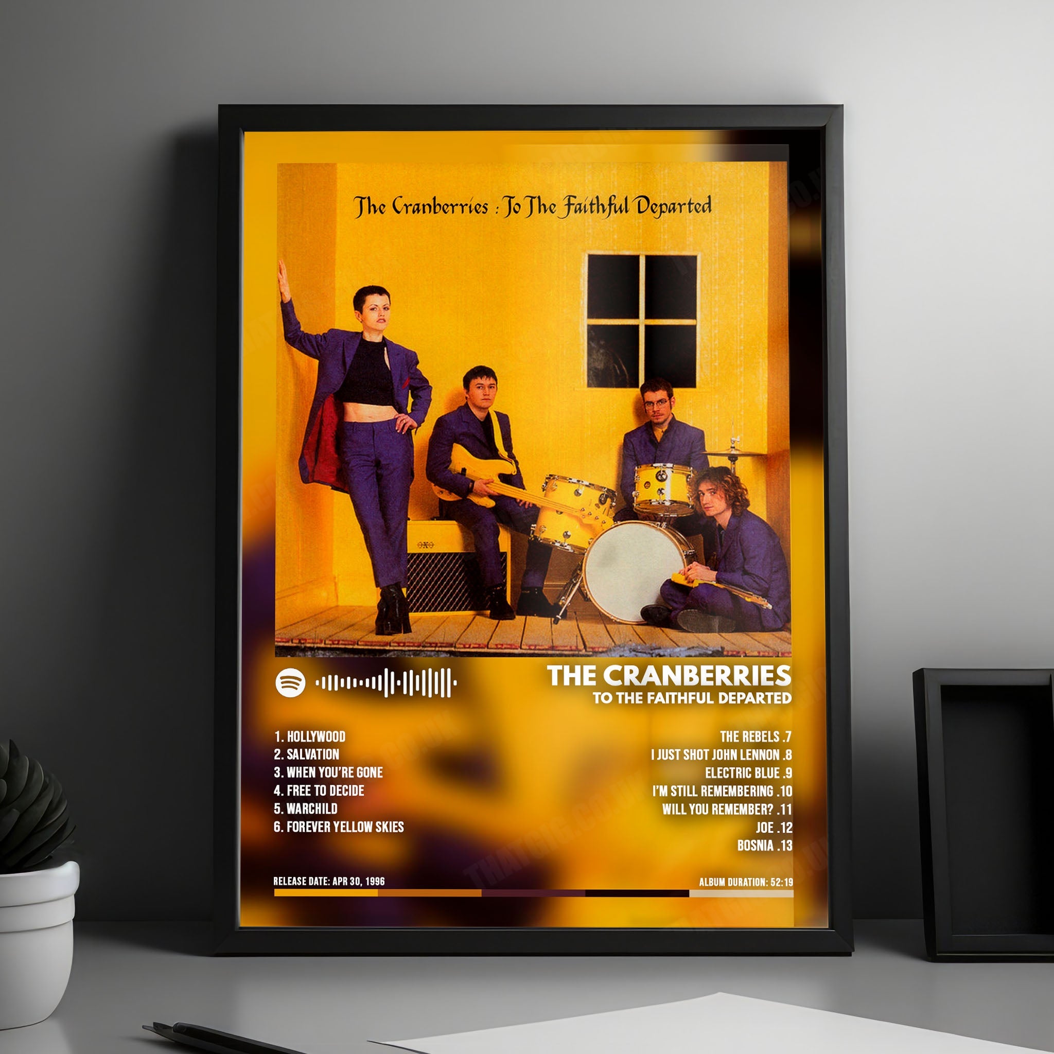 The Cranberries "To the Faithful Departed" Album Cover Poster - with Complete Tracklist