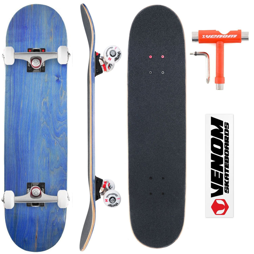 Venom Core Complete Built Skateboard - Blue/Black/Raw - 8.0