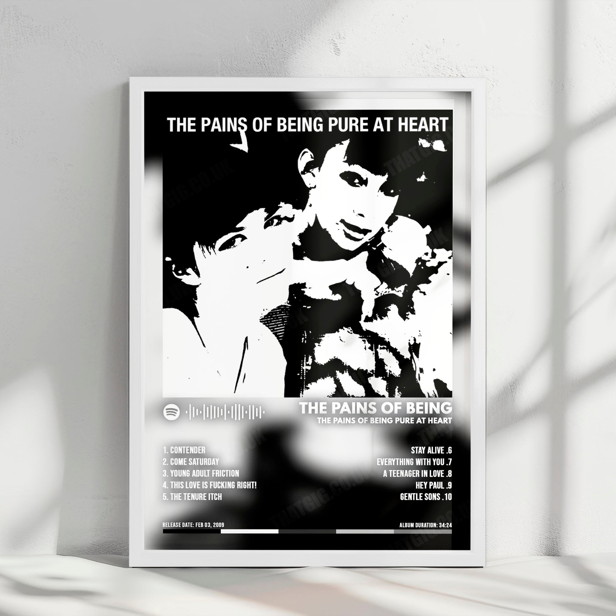 The Pains of Being Pure at Heart "The Pains of Being Pure at Heart" Album Cover Poster - with Complete Tracklist
