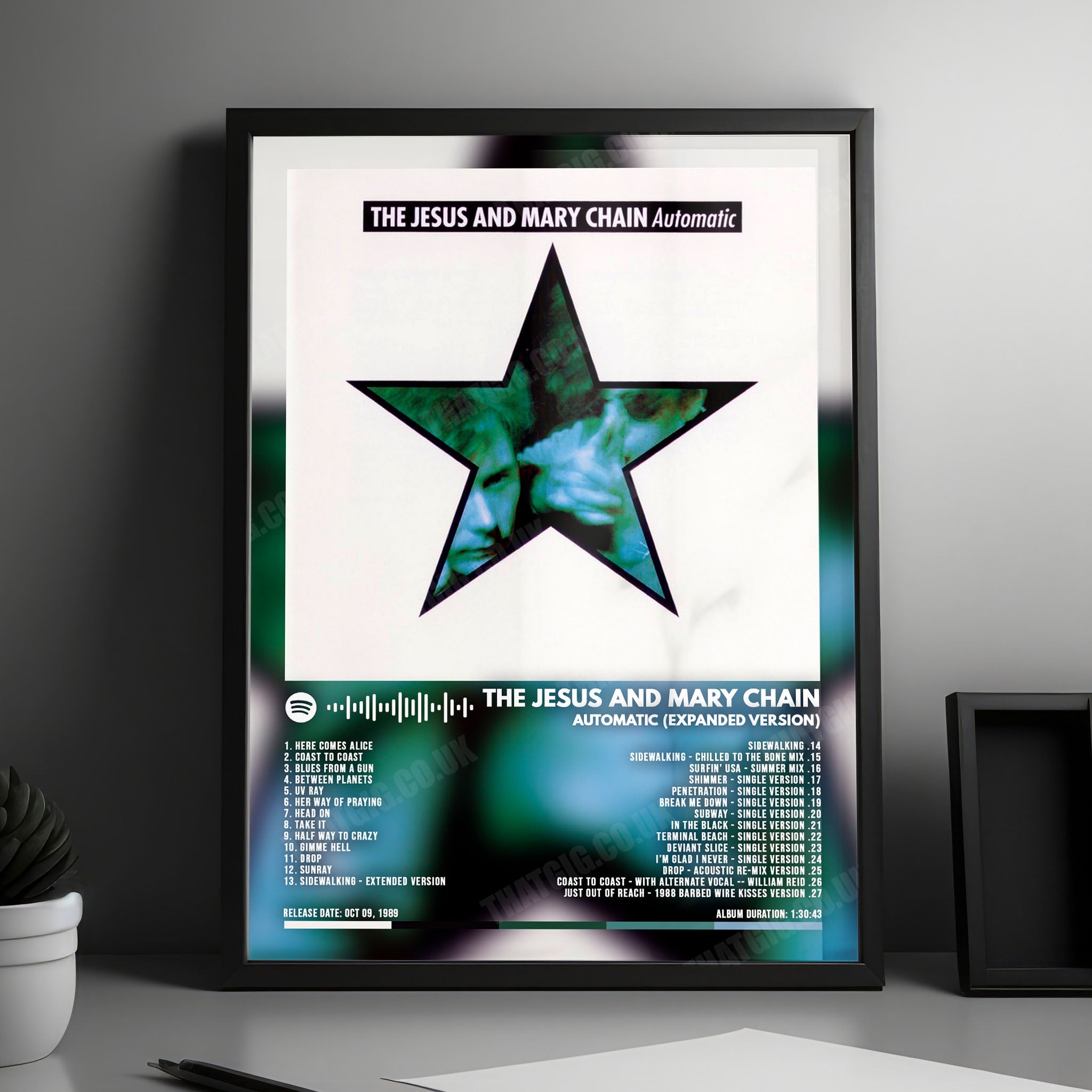 The Jesus and Mary Chain "Automatic" Album Cover Poster - with Complete Tracklist