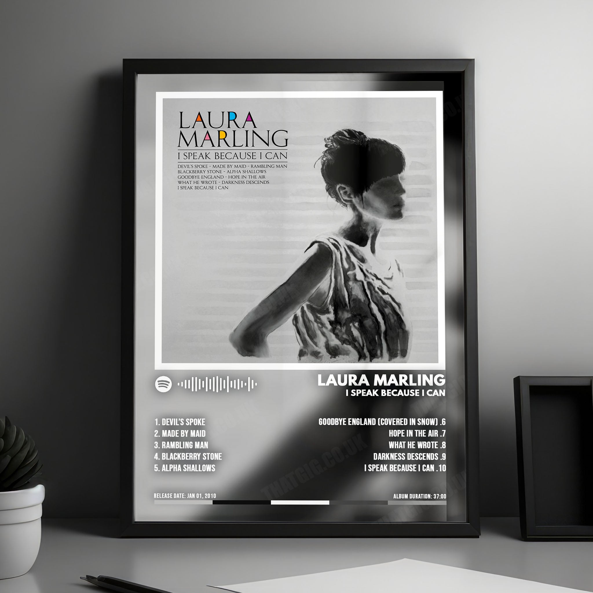 Laura Marling "I Speak Because I Can" Album Cover Poster - with Complete Tracklist