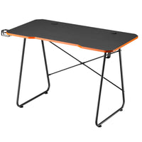 Maplin Gaming Desk with Headphone Hook & Cup Holder - Matte Black & Orange