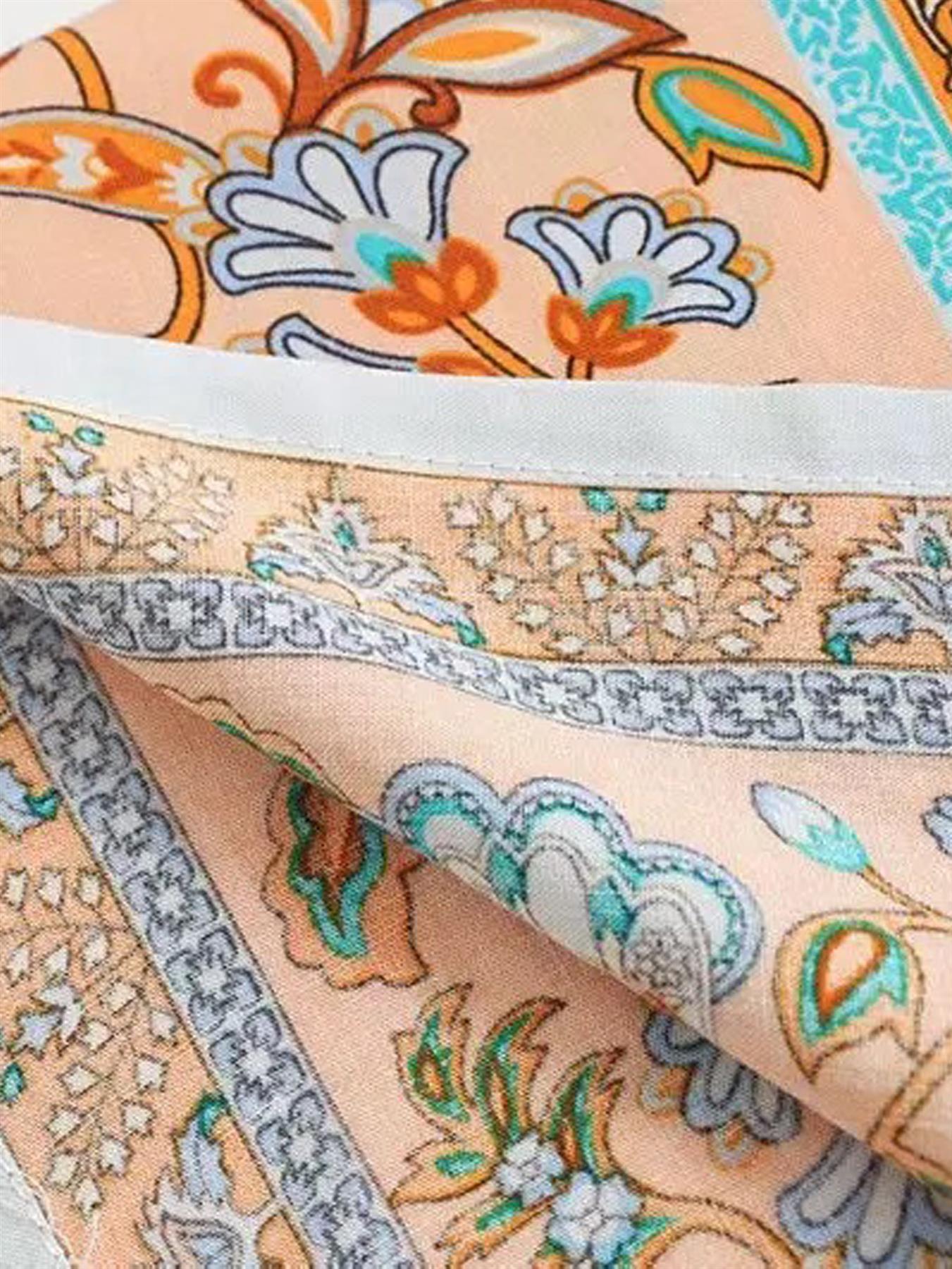 Relaxed Cotton Kimono In Blue Floral