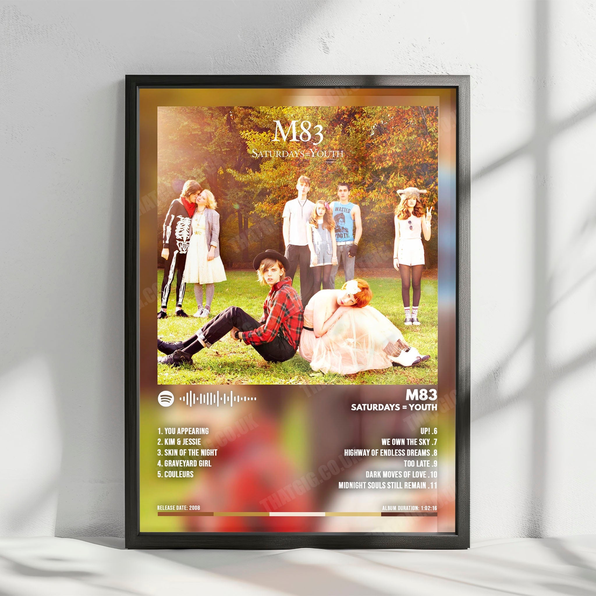 M83 "Saturdays = Youth" Album Cover Poster - with Complete Tracklist