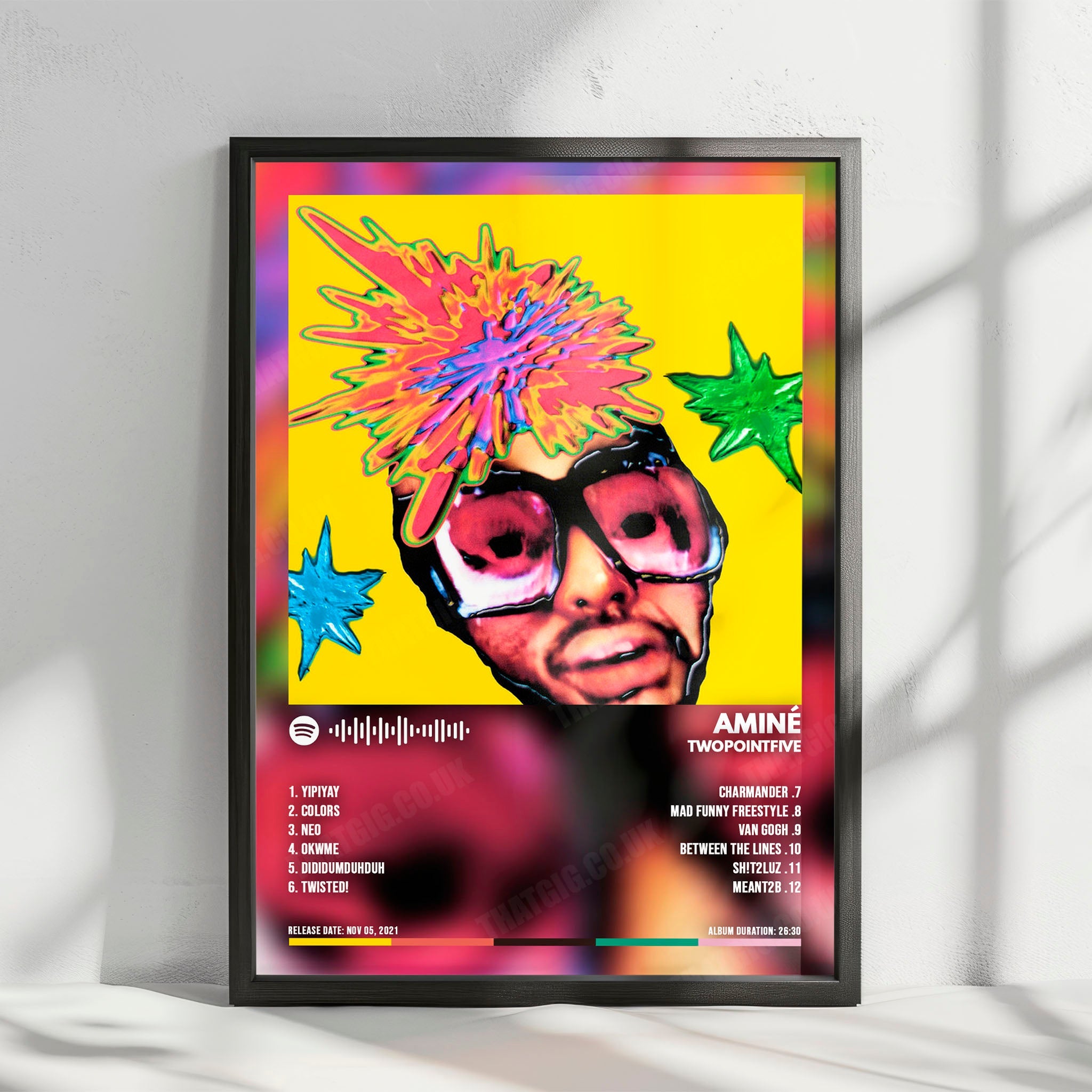 Amine "TWOPOINTFIVE" Album Cover Poster - with Complete Tracklist