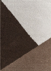 Shaggy Geometric Brown Rugs| 382B