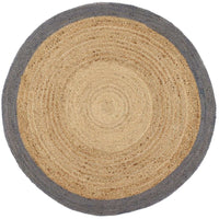Bordered Grey Jute Rug