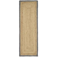Bordered Grey Jute Rug