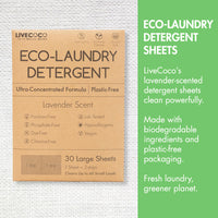 LiveCoco Eco-Laundry Detergent Sheets (60 Loads-Lavender Scent)