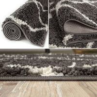 Moroccan Dark Grey Shaggy Rug | 740