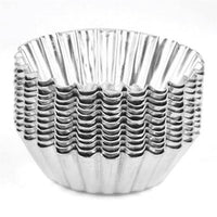 10 Pcs - Reusable Silver Stainless Steel Cupcake Tart Mold