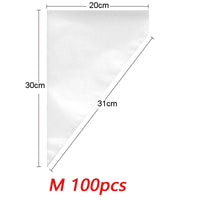 100 PCS Disposable Pastry Bag S/M/L Piping Bag for Baking