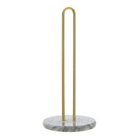 Delphine White Marble And Brass Kitchen Roll Holder