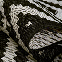 Ecology Outdoor Rug in Black and White Diamond Design - Durable and Stylish