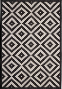 Ecology Outdoor Rug in Black and White Diamond Design - Durable and Stylish