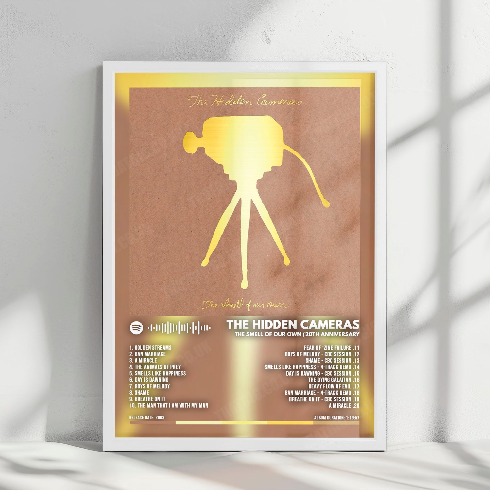 The Hidden Cameras "The Smell of Our Own" Album Cover Poster - with Complete Tracklist