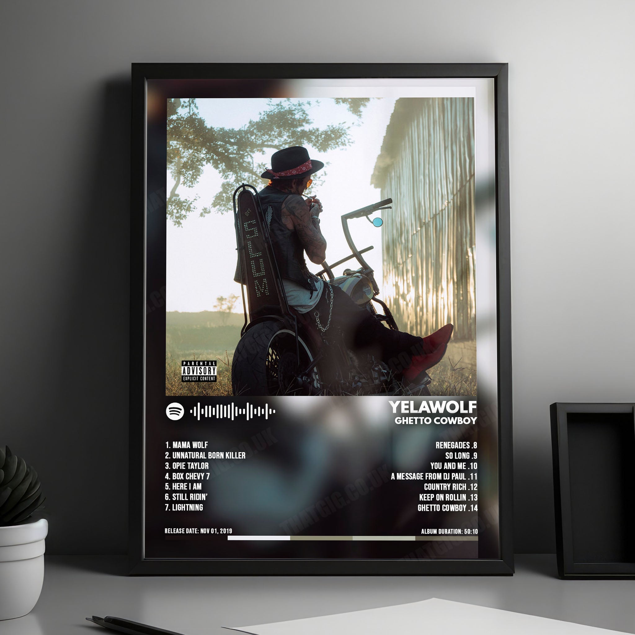 Yelawolf "Ghetto Cowboy" Album Cover Poster - with Complete Tracklist