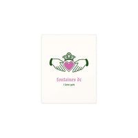 Fontaines DC - I Love You - Irish Claddagh (Off-white + Green + Pink)
