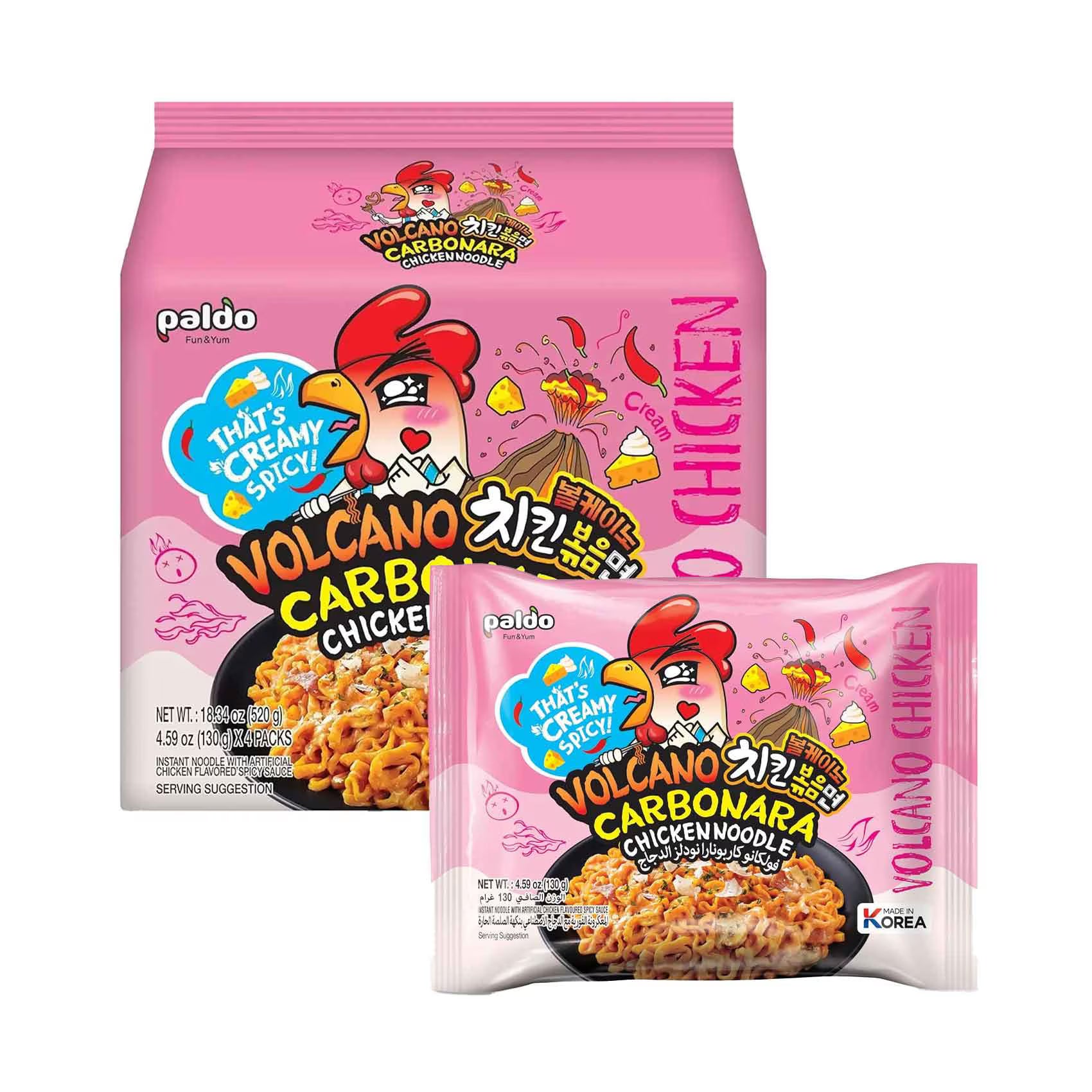 PALDO Volcano Carbonara Chicken Noodle 130gx4