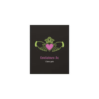 Fontaines DC - I Love You - Irish Claddagh (Black + Green + Pink)