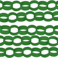 Christmas Green Paper Chain Card Strips. 5 Meter / 16 Feet Long. Wedding Party Decor