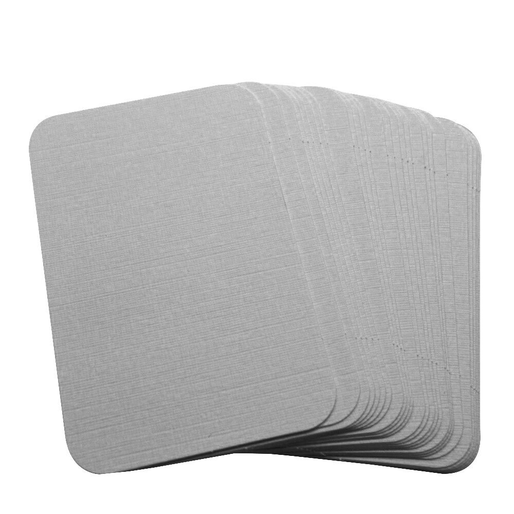 50 x Linen White Rounded Corner Blank Business Cards – 260gsm – Stamp, Write