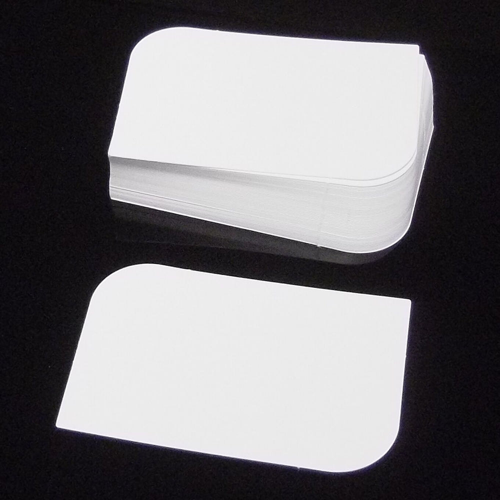 1000 - White Leaf Semi Rounded Blank Business Cards 250gsm, Stamp, Print, ATC.