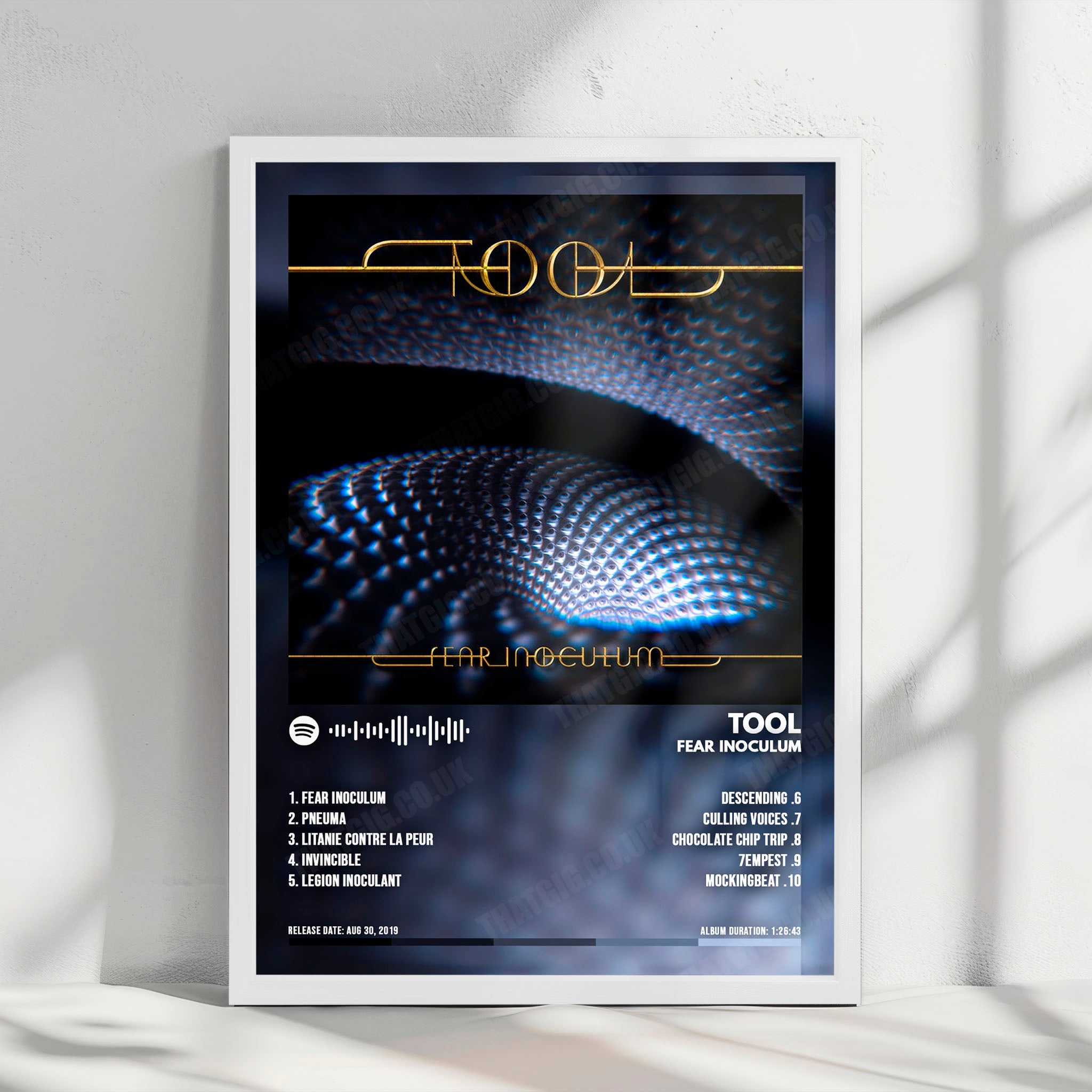 Tool "Fear Inoculum" Album Cover Poster - with Complete Tracklist