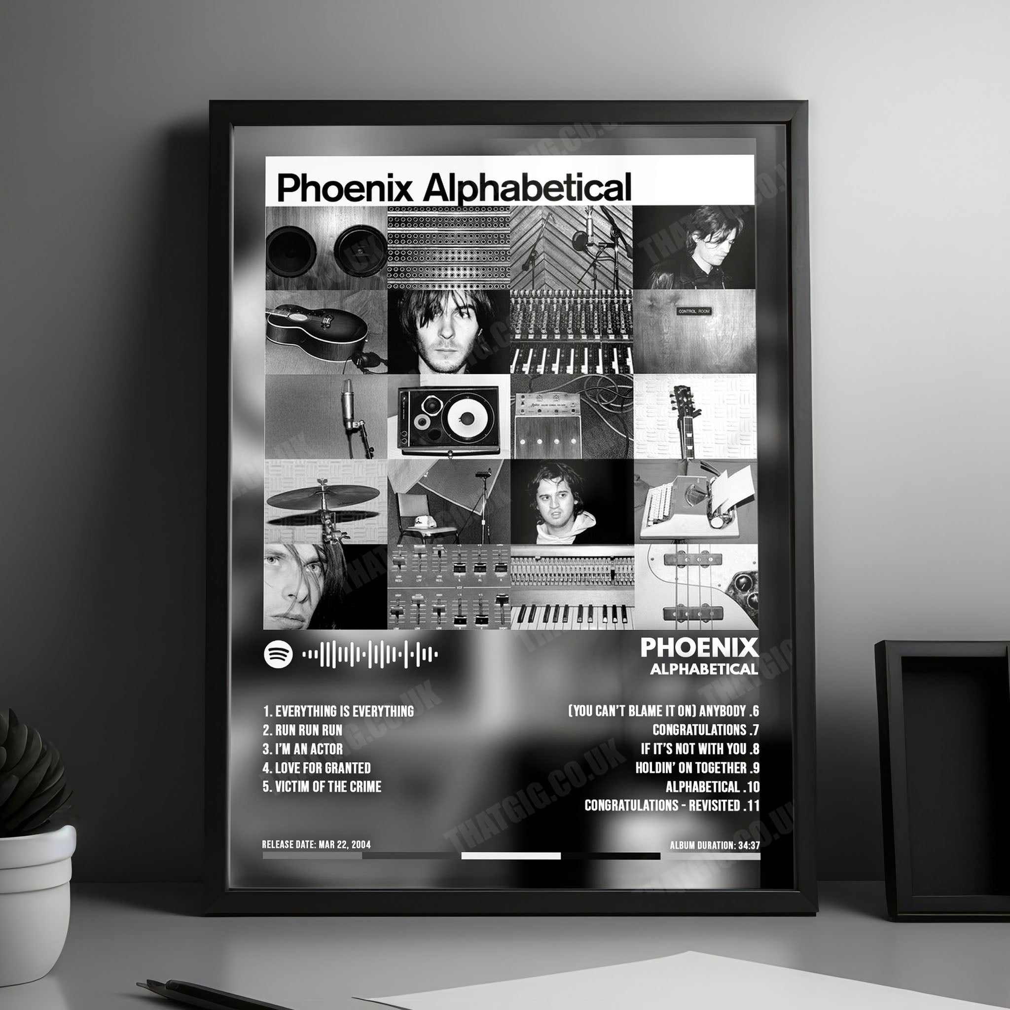 Phoenix "Alphabetical" Album Cover Poster - with Complete Tracklist