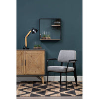 Trosa Medium Black Wall Mirror with Gold Edge
