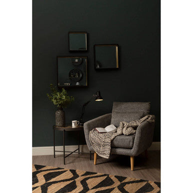 Trosa Medium Black Wall Mirror with Gold Edge