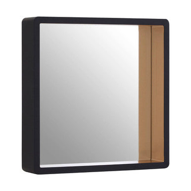 Trosa Large Black Wall Mirror with Gold Edge